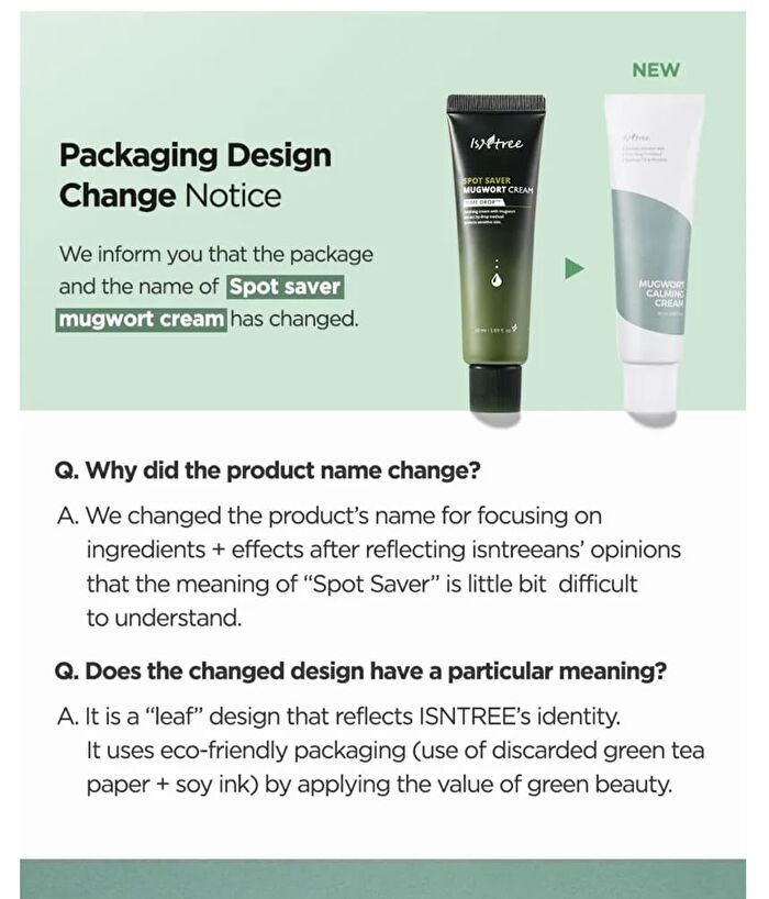 Mugwort Calming Cream - New Version - 50ml
