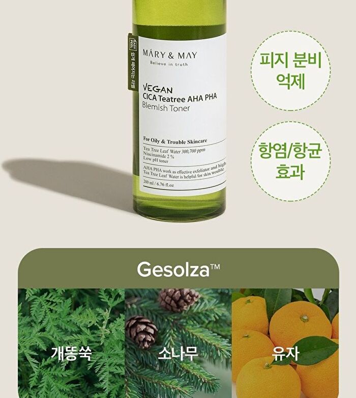 Vegan Cica Teatree AHA PHA Blemish Toner - 200ml