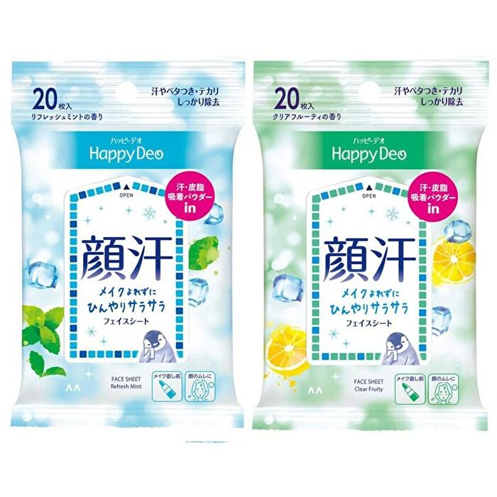 Happy Deo Face Sheet - Refresh Mint - 20 pcs