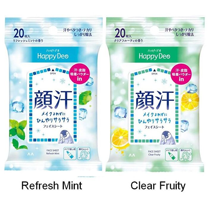 Happy Deo Face Sheet - Clear Fruity - 20 pcs