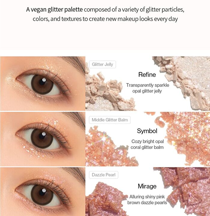 Glitterpedia Eye Palette - 7 Types - N°7 All of Peach Ade