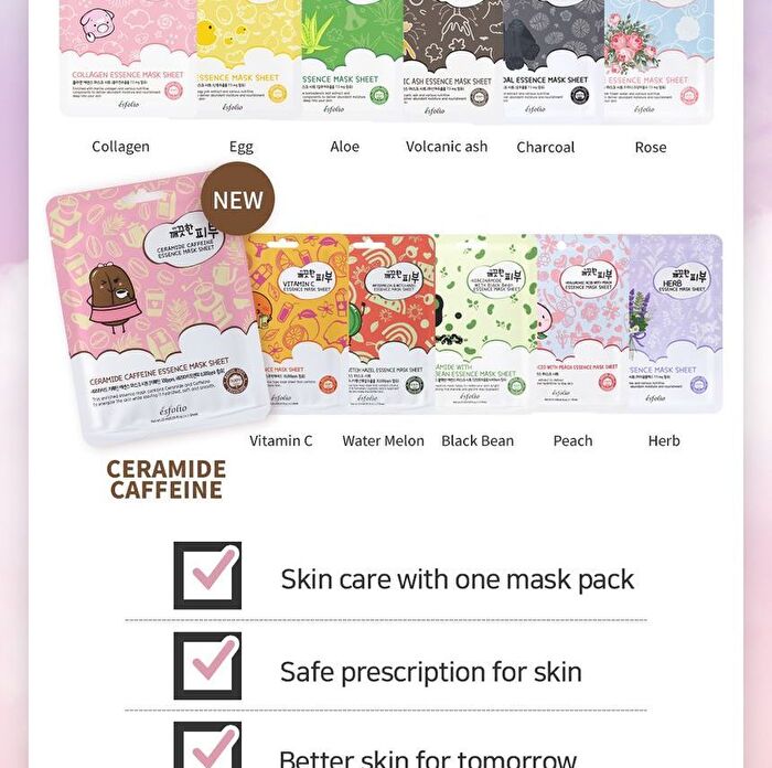 esfolio Niacinamide With Black Bean Essence Mask Sheet Set - 10 sheets