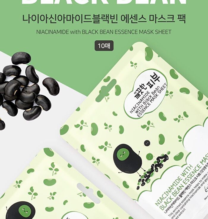 esfolio Niacinamide With Black Bean Essence Mask Sheet Set - 10 sheets