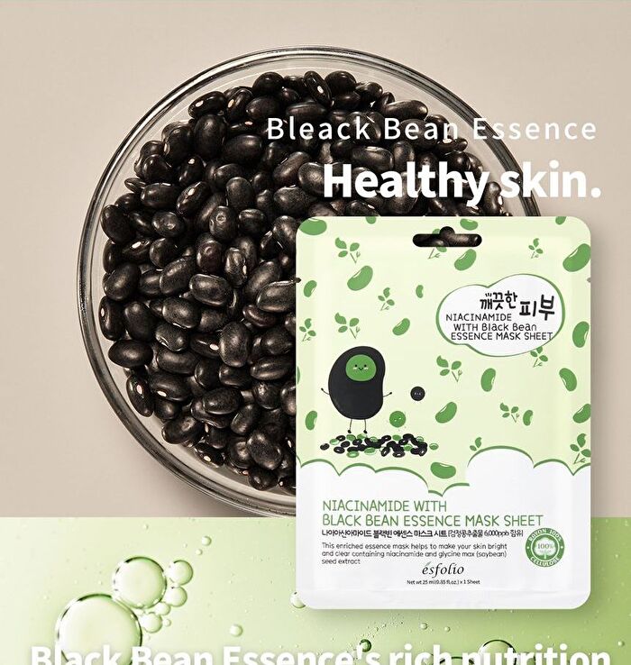 esfolio Niacinamide With Black Bean Essence Mask Sheet Set - 10 sheets