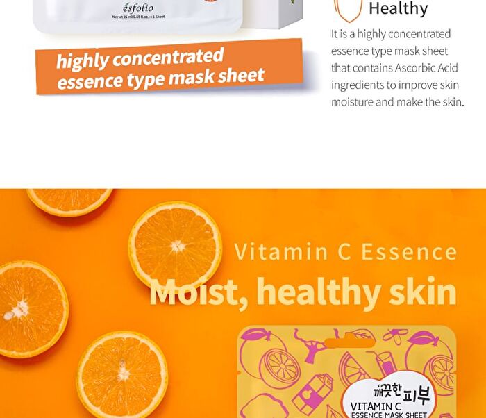 esfolio Vitamin C Essence Mask Sheet Set - 10 sheets