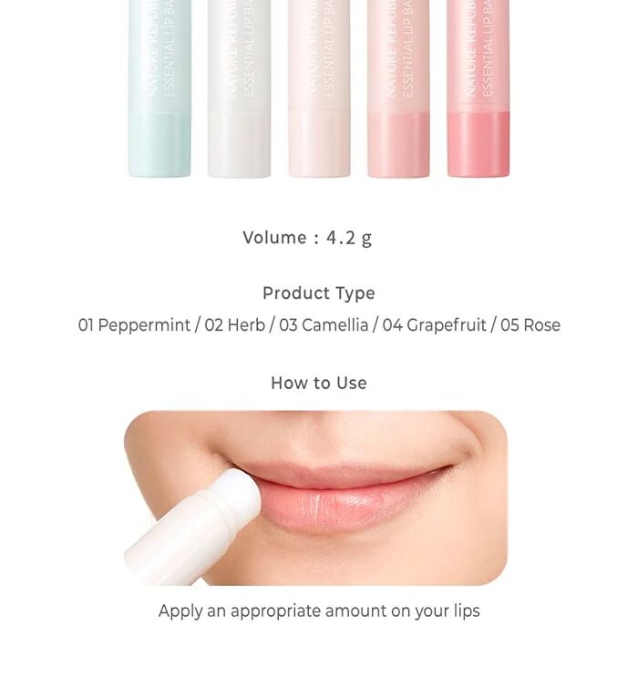 Essential Lip Balm - 5 Colors - #01 Peppermint