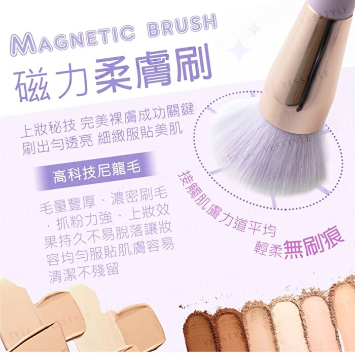 Magnetic Professional Angled Foundation Brush Cherry Blossom Purple - 1 pc