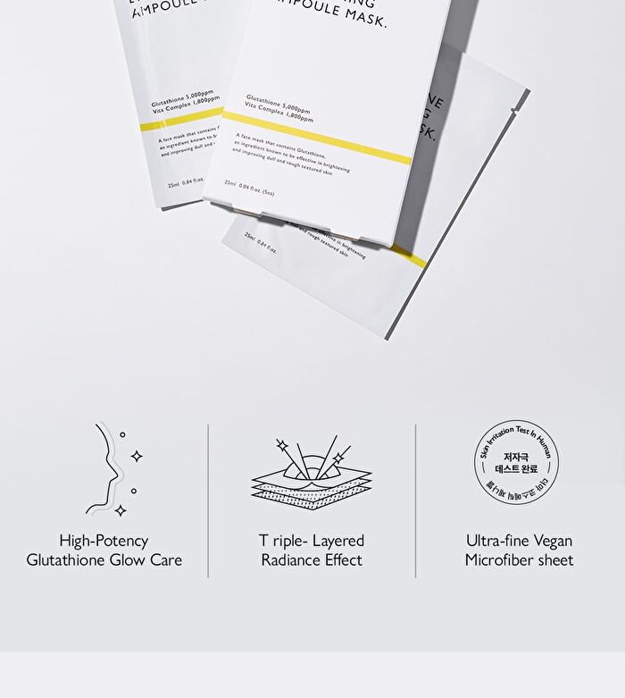 Glutathione Brightening Ampoule Mask Set - 25ml x 5 sheets