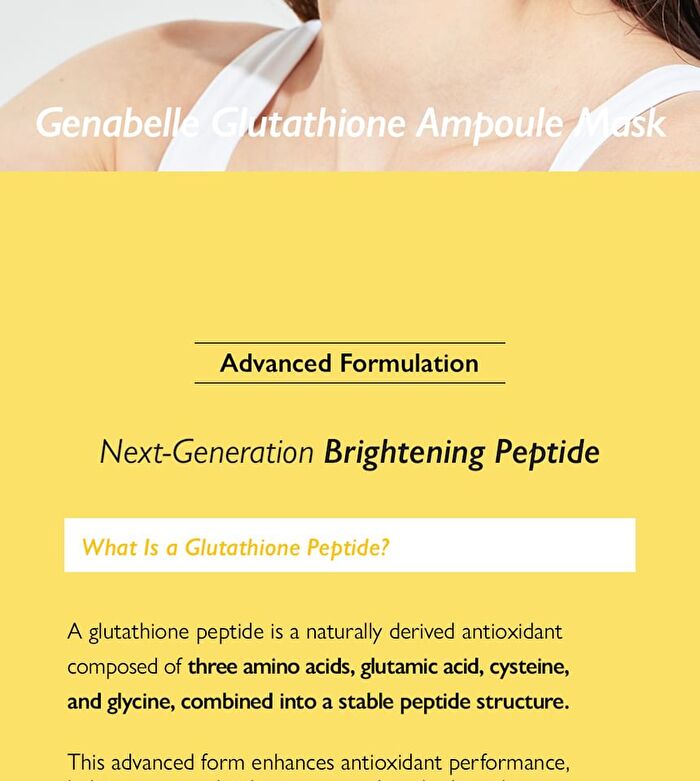 Glutathione Brightening Ampoule Mask Set - 25ml x 5 sheets