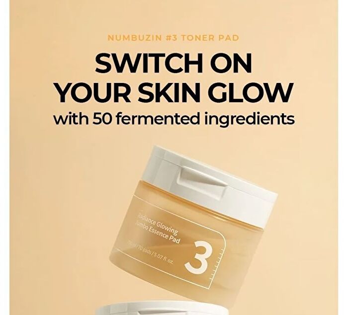 numbuzin No.3 Radiance Glowing Jumbo Essence Pad - 70 sheets