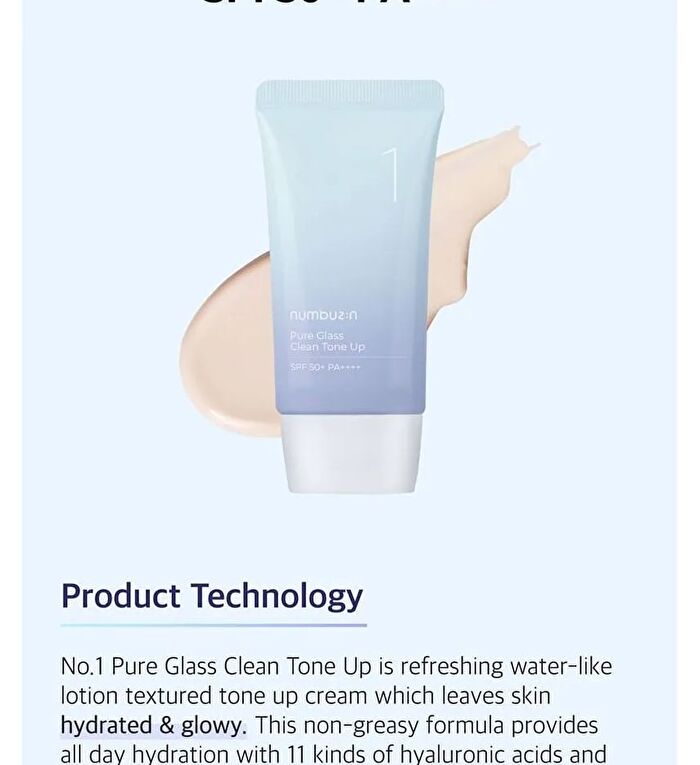 No.1 Pure Glass Clean Tone Up - 50ml