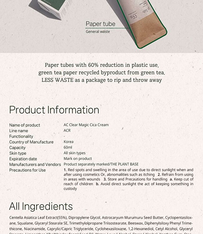 AC Clear Magic Cica Cream - 60ml