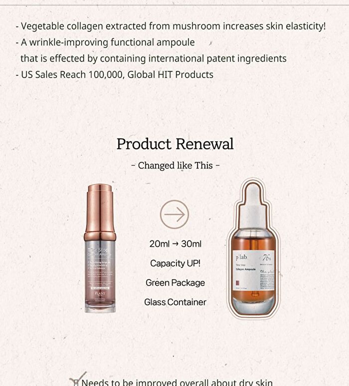 The Plant Base Time Stop Collagen Ampoule - 30ml