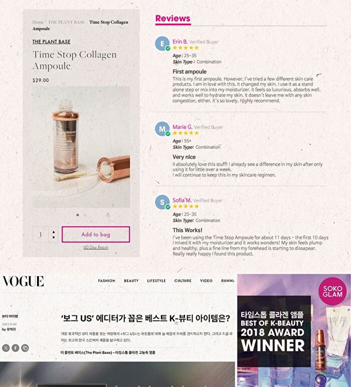 The Plant Base Time Stop Collagen Ampoule - 30ml