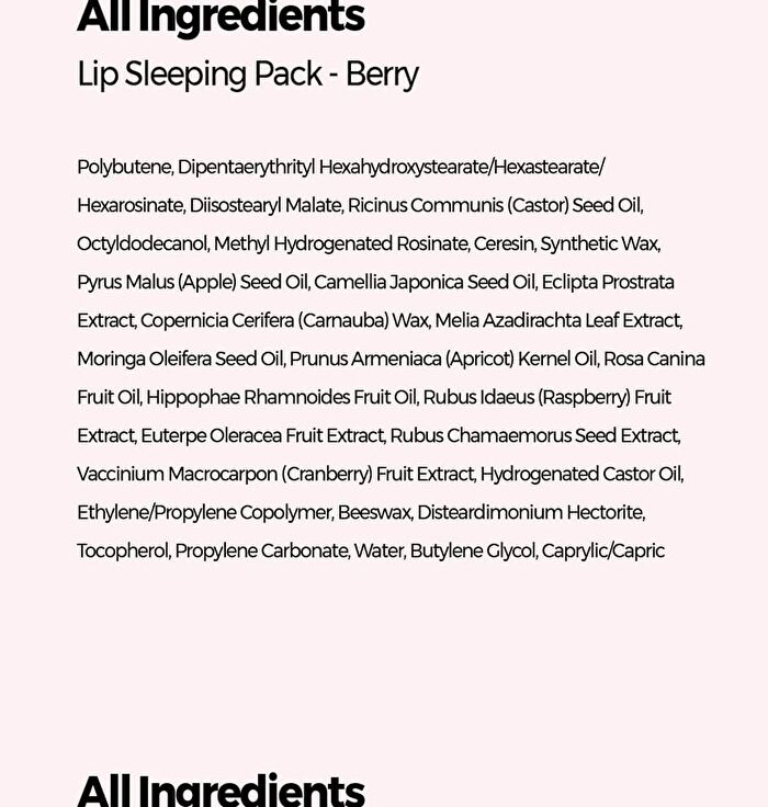 Klavuu Nourishing Care Lip Sleeping Pack - 4 Types - Vanilla