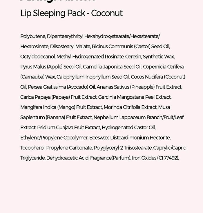 Klavuu Nourishing Care Lip Sleeping Pack - 4 Types - Coconut