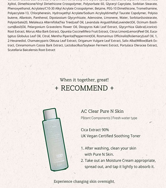 AC Clear Moisture Cica Cream - 100ml