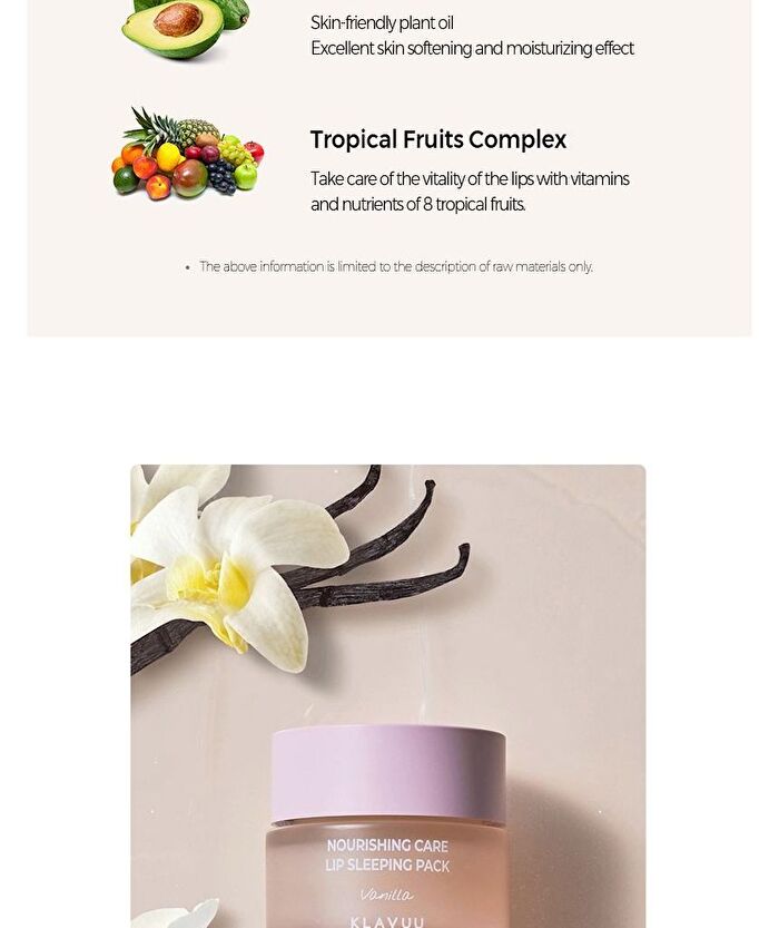 Klavuu Nourishing Care Lip Sleeping Pack  Mini - Vanilla