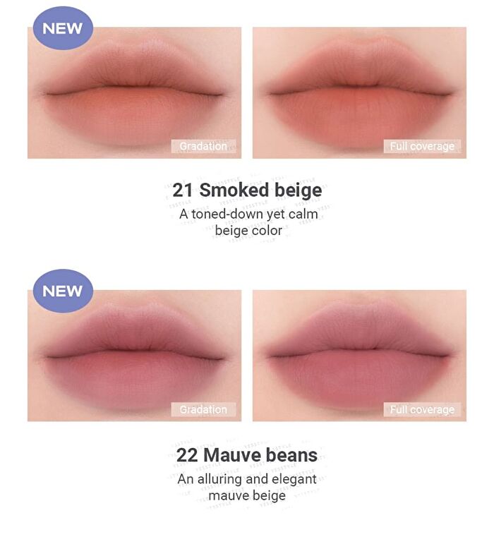 romand Zero Matte Lipstick Muteral Nude Collection - 3 Colors - #21 Smoked Beige
