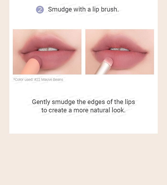 romand Zero Matte Lipstick Muteral Nude Collection - 3 Colors - #22 Mauve Beans