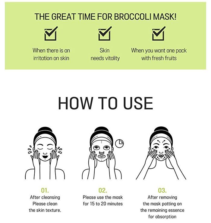 Super Food Mask Set - 17 Types - Broccoli
