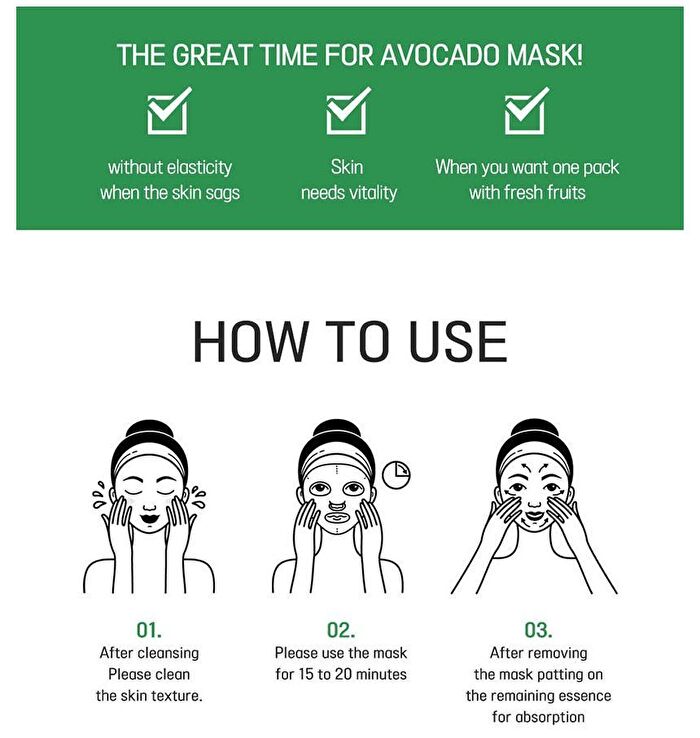 Super Food Mask Set - 17 Types - Avocado