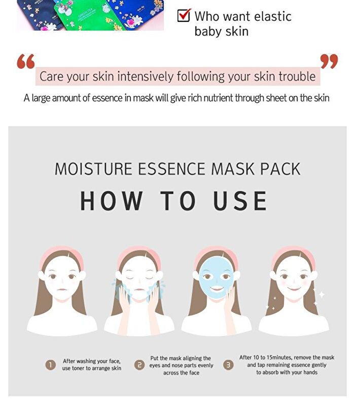 Moisture Essence Mask Set - 10 Types - Snail