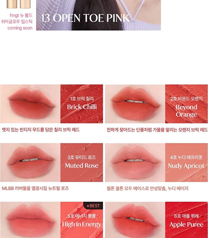 fmgt New Bold Velvet Lipstick - 11 Colors - #11 Rosy Brew