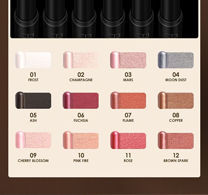 Focallure Shimmer Cream Eyeshadow Pencil - 12 Colors - #12 BROWN SPARK