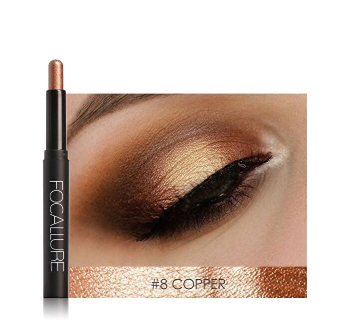 Focallure Shimmer Cream Eyeshadow Pencil - 12 Colors - #8 COPPER