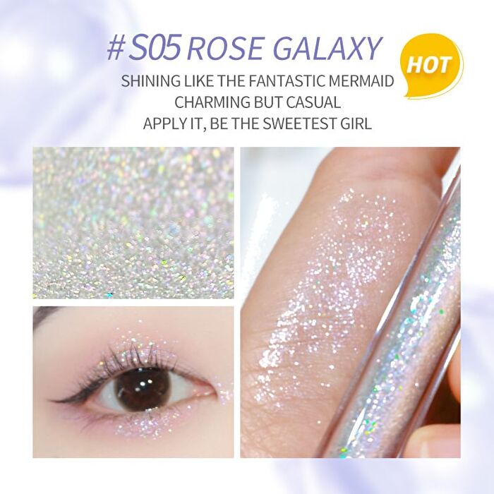 GLITTERING Liquid Eyeshadow - 7 Colors - #S01 GRAY LILY