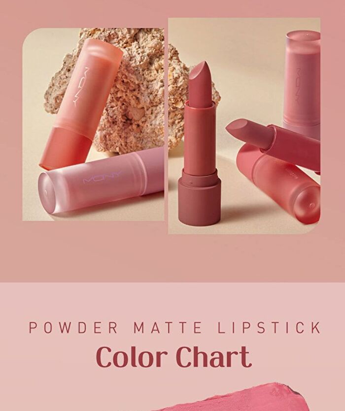 Mqny Powder Matte Lipstick - 6 Colors - #04 Peach Fog