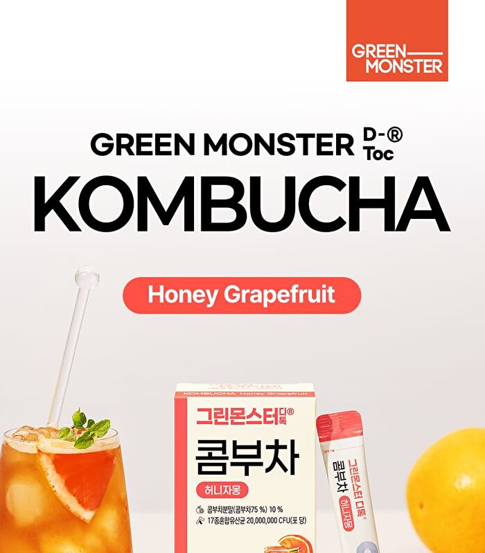 Green Monster D-Toc Kombucha - 6 Types - Pomegranate Hibiscus