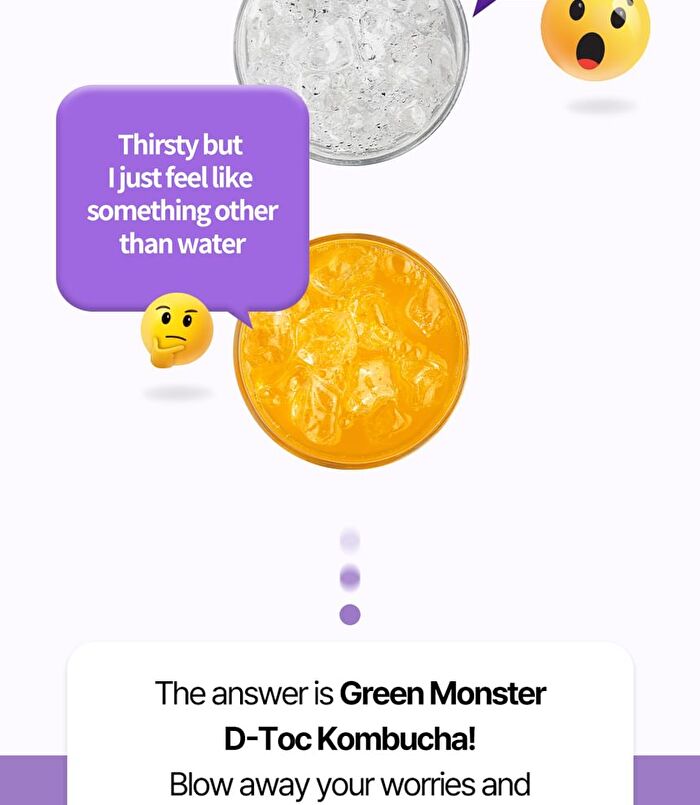Green Monster D-Toc Kombucha - 6 Types - Pomegranate Hibiscus