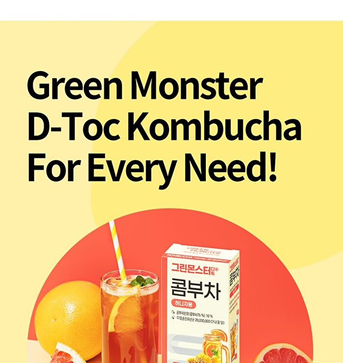 Green Monster D-Toc Kombucha - 6 Types - Lemon Black Tea