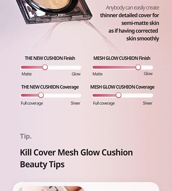 Kill Cover Mesh Glow Cushion Set - 3 Colors - #02 Lingerie