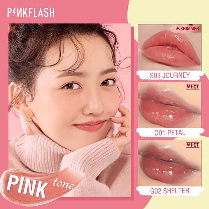 Pinkflash Lasting Glossy Lipgloss - 11 Colors - #G01 PETAL