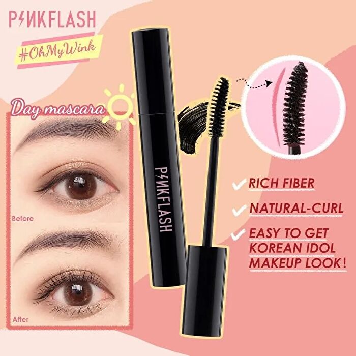 Pinkflash Oil-Proof Curl Day & Night Mascara - 2 Colors - #1 Pink Night mascara