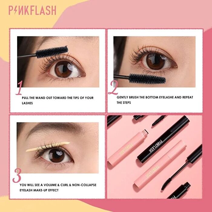 Pinkflash Oil-Proof Curl Day & Night Mascara - 2 Colors - #1 Pink Night mascara