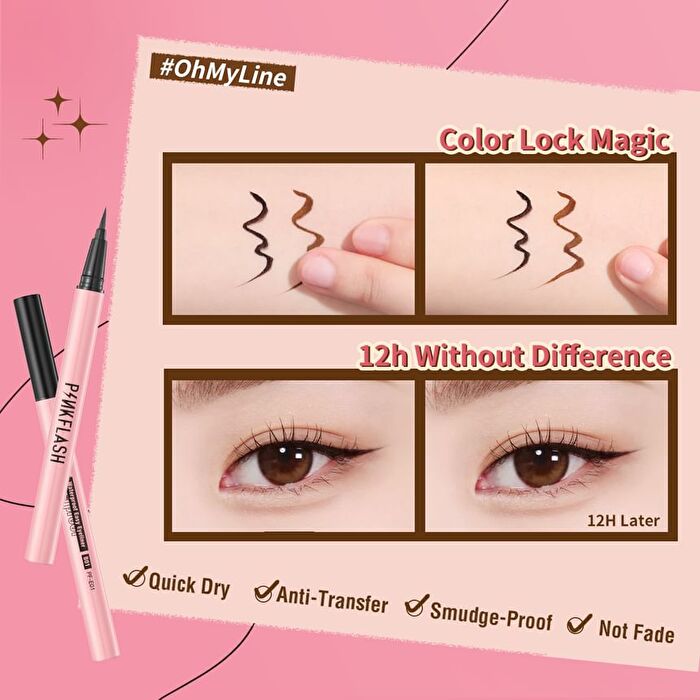 Pinkflash Waterproof Easy Eyeliner - 2 Colors - #B01 BLACK