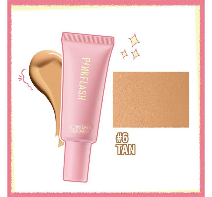 Pinkflash Lasting Matte Foundation - 6 Colors - #5 TAN WALNUT