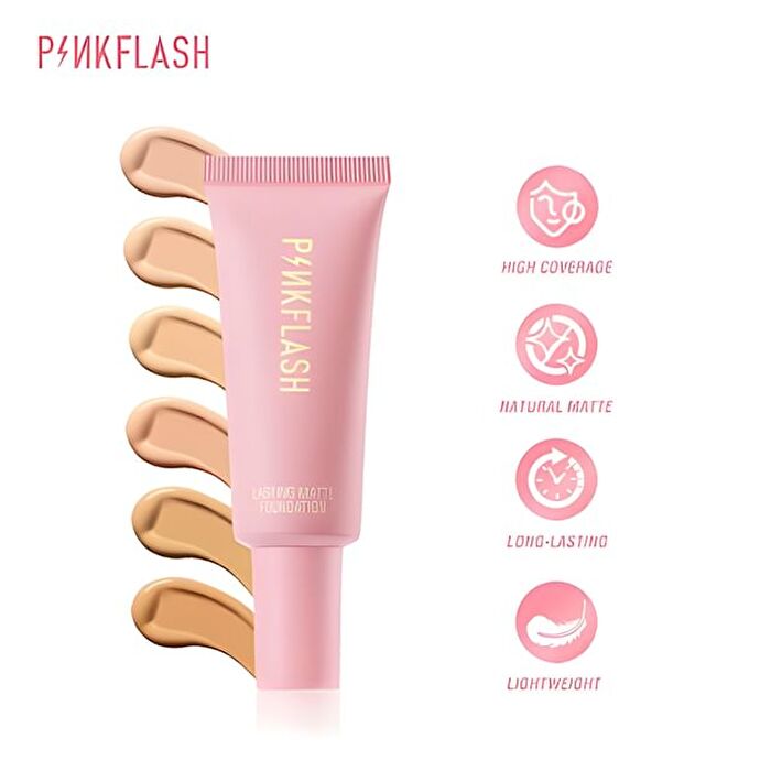 Pinkflash Lasting Matte Foundation - 6 Colors - #5 TAN WALNUT