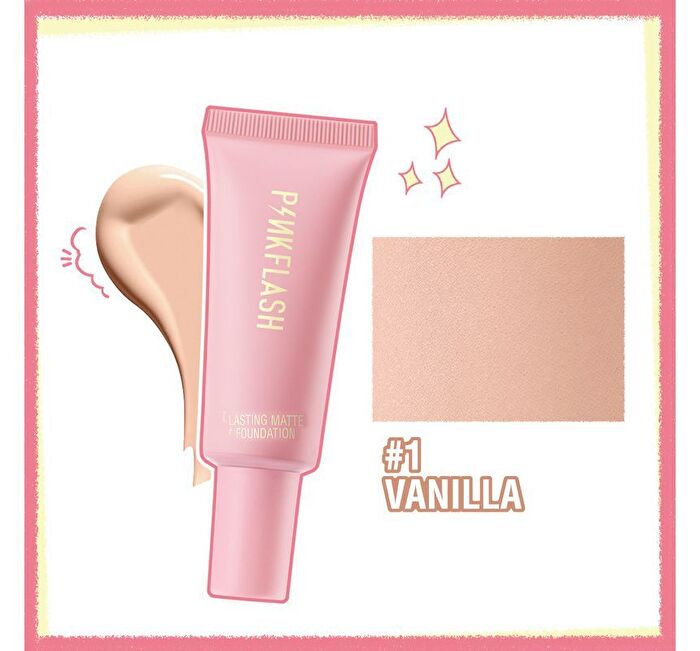 Pinkflash Lasting Matte Foundation - 6 Colors - #4 MEDIUM PEACH