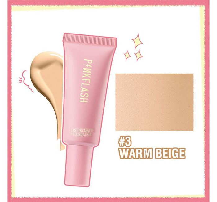 Pinkflash Lasting Matte Foundation - 6 Colors - #4 MEDIUM PEACH