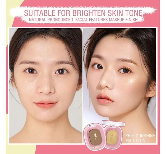 Pinkflash Shimmer Highlighter & Matte Countour Powder - 4 Colors - #S02 DROP