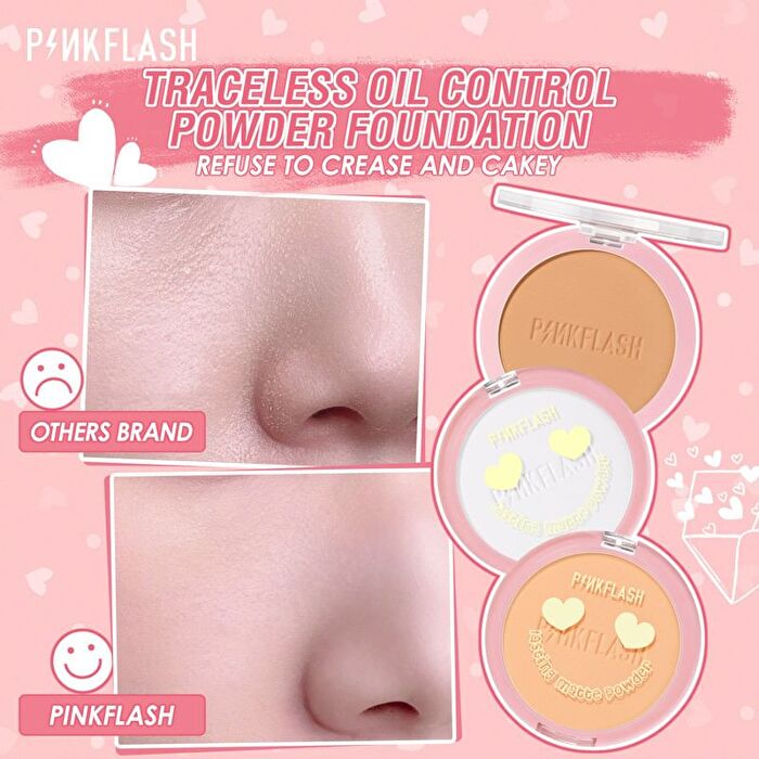 Pinkflash Lasting Matte Pressed Powder - 3 Colors - #111 LIGHT SKIN TONES