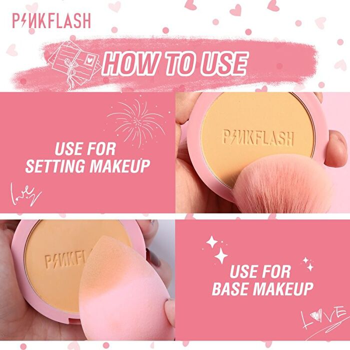 Pinkflash Lasting Matte Pressed Powder - 3 Colors - #111 LIGHT SKIN TONES
