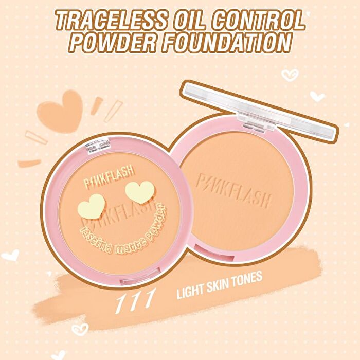 Pinkflash Lasting Matte Pressed Powder - 3 Colors - #111 LIGHT SKIN TONES