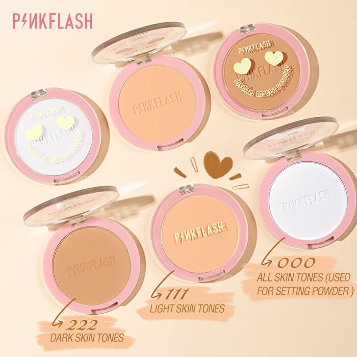 Pinkflash Lasting Matte Pressed Powder - 3 Colors - #222 DARK SKIN TONES