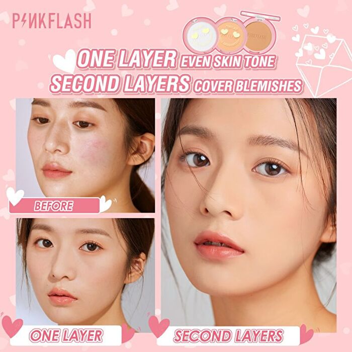 Pinkflash Lasting Matte Pressed Powder - 3 Colors - #222 DARK SKIN TONES